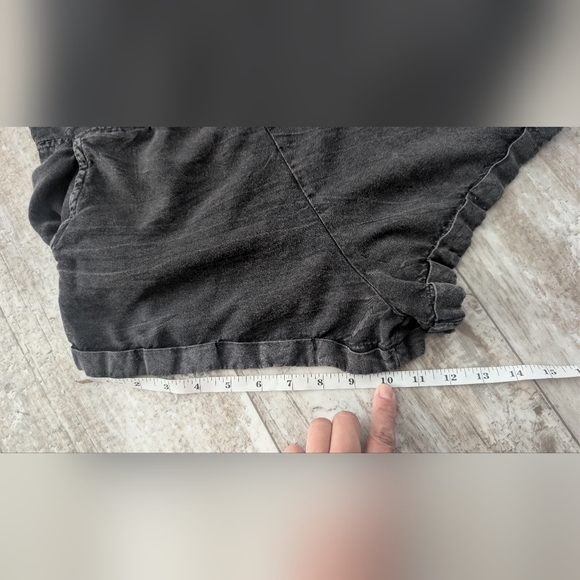 Angie Washed Black Denim Romper with Front Pocket - Picture 9 of 9